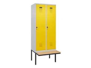 locker met bank,voor scheiding van kleding,HxBxD 2120x800x815mm,2vak - 2