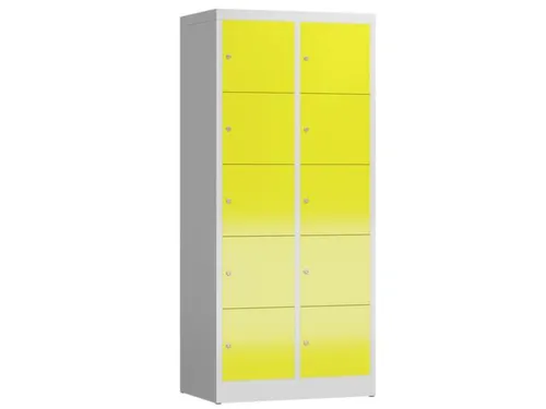lockerkast,HxBxD 1800x800x500mm,2x5vakken,cil.-slot,romp RAL7035