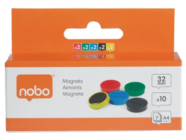 Magneet Nobo 32mm assorti 10st