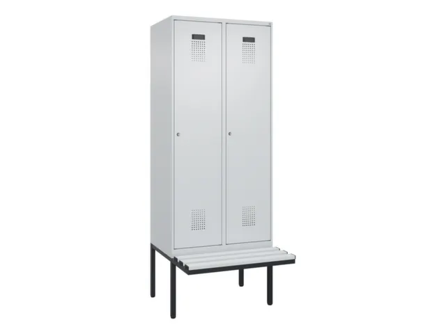 locker met bank,voor scheiding van kleding,HxBxD 2120x800x815mm,2vak