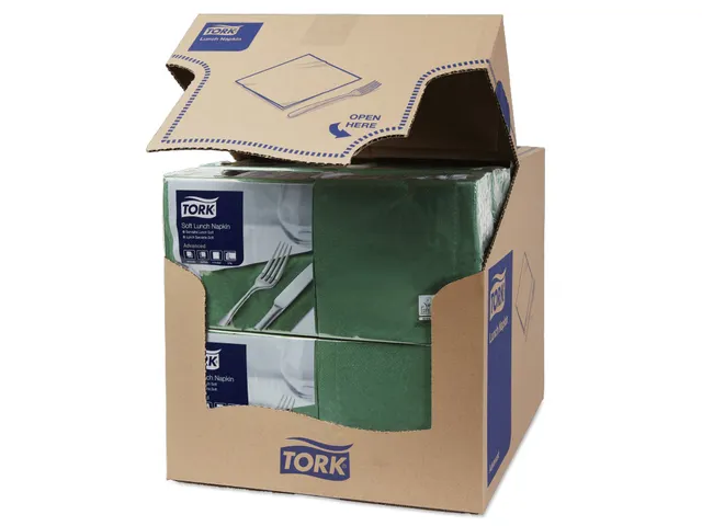 Tork 477413 Soft Lunchservet Advanced Donkergroen 33x33cm