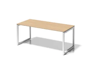 bureau,HxBxD 740x1800x800mm,blad esdoorn,sledeframe verkeerswit - 1