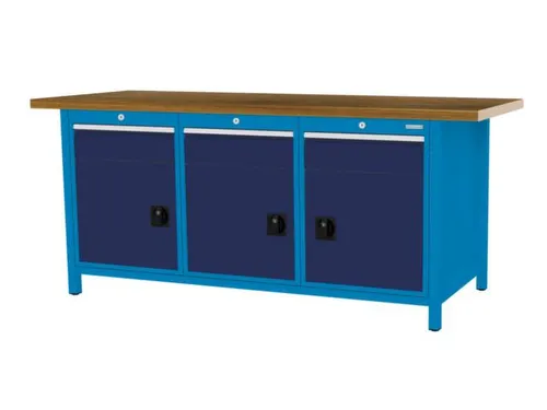 werkbank,HxBxD 860x2000x750mm,onderstel RAL5012,fronten RAL5013