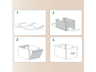 Puro opbergdoos medium laag A4 8 liter beige 2 stuks - 3