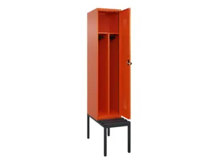 locker met bank,voor scheiding van kleding,HxBxD 2120x400x815mm,1vak - 1