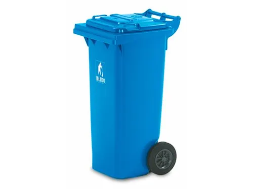 Vuilcontainer PE 80 liter HxBxD 930x448x530mm met wielen blauw