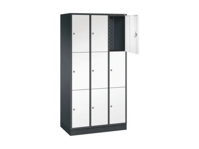 lockerkast,HxBxD 1950x920x500mm,3x3vakken,cil.-slot,sokkel