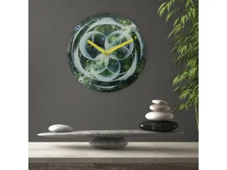 Tafelklok Nextime dia 20cm groen glas Cosmo Green Tafel - 9
