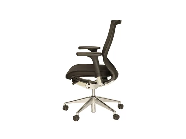 Siège de bureau 105 tissu noir dossier Mesh noir piètement croix alu