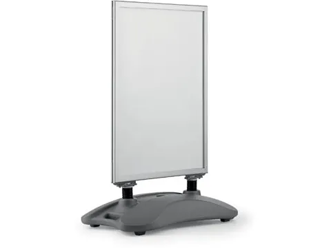 Durable stoepbord Heavy Base, uit aluminium, zilver, ft A1, met watert