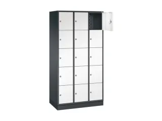 lockerkast,HxBxD 1950x920x500mm,3x5vakken,cil.-slot,sokkel - 1