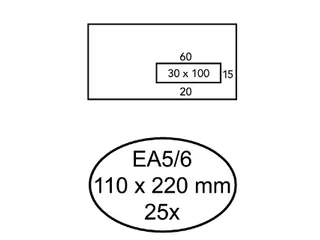 Envelop Quantore Venster EA5/6 110x220mm Venster Rechts Zelfklevend - 1