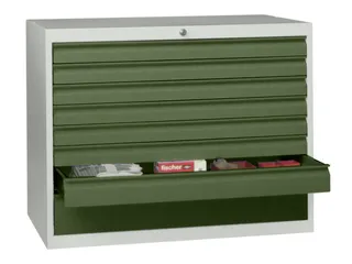 ladekast HxBxD 800x715x600mm 8laden slot RAL7035 front RAL6011 - 2