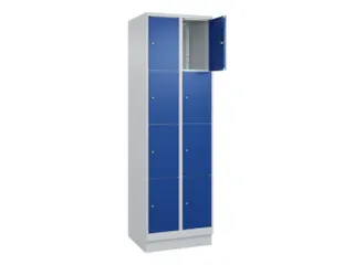 lockerkast,HxBxD 1950x600x500mm,2x4vakken,vak B 300mm,cil.-slot,sokkel - 1