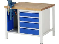 werkbank,HxBxD 840-1040x1000x900mm,beukblad,draagverm. 1250kg,4voeten