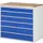 ladekast 1035x1145x650mm 6laden cilinderslot RAL7035 RAL5010 beuken