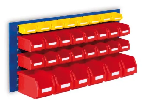 sleufplaat m. bakken,blad HxB 450x1000mm,blad RAL5010,gelakt,30bakken