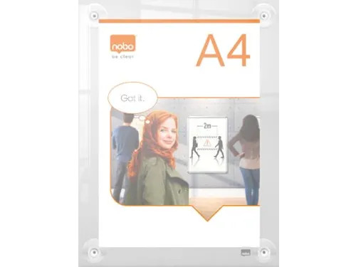 Premium Plus verplaatsbaar acryl informatiebord, wandgemonteerd, ft A4