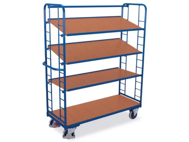 Bijzetwagen 400kg 1570x637mm 4 Etages Incl. Bodemplaat Hout