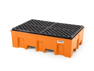 PE-opvangbak,v. 2x200l vat,opvangvol. 220l,HxBxD 375x865x1245mm - 1