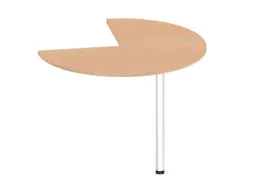 aanbouwtafel,i.h.v.,HxØ 720-840x1000mm,driekwartrond,NE-esdoorn