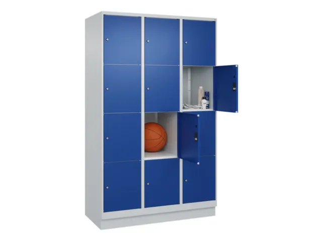 lockerkast,HxBxD 1950x1200x500mm,3x4vakken,vak B 400mm,cil.-slot