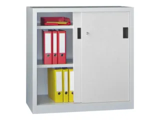 Schuifdeurkast Hxbxd 1000x1000x500mm 2 Oh Ral7035 Front Ral7035 - 2