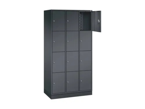 lockerkast,HxBxD 1950x920x500mm,3x4vakken,cil.-slot,sokkel