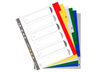 Tabbladen A4 Assorti PP 0.12mm 6-delig 1-6 Bedrukt 11-Gaats - 3
