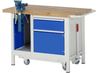 Werkbank 880x1250x700mm Beukenhouten Werkblad 1lade 2 Kasten - 1