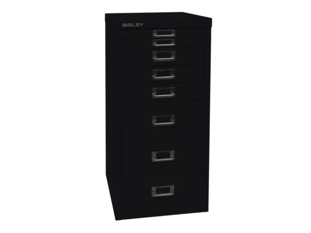 kantoor-ladekast HxBxD 590x279x380mm 8 laden romp + front zwart staal