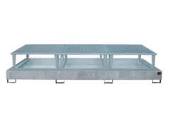 opvangbak,v. 3xIBC,opvangvol. 1000l,HxBxD 780x3850x1460mm