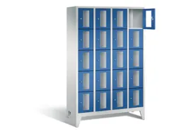 Lockerkast 1850x1190x500mm 4x5 vakken Cilinderslot Poten, RAL5010
