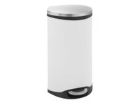 Pedaalemmer Shell Bin 30 Liter Wit mat RVS