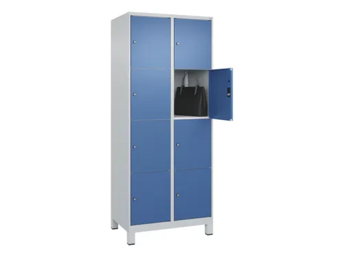 lockerkast,HxBxD 1950x800x500mm,2x4vakken,vak B 400mm,cil.-slot,voeten