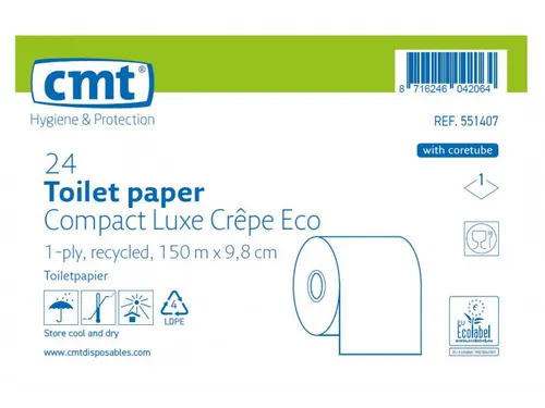 Toiletpapier Compact Luxe Crêpe Rec 1-laags 24 Rol