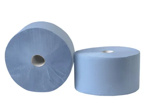 Poetsrol verlijmd blauw 2-laags 2 rol 360m