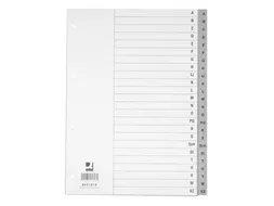 Tabbladen Set A-Z Met Indexblad PP A4 4-Gaats 24 Tabs Grijs