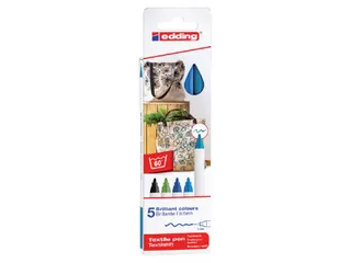 Viltstift edding 4600 textiel rond 1mm koel assorti - 2