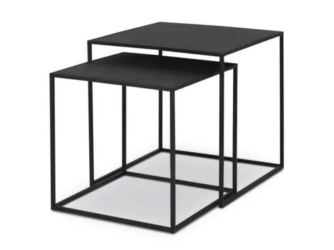 set bijzettafels,HxBxD 350-400x350x350mm,vierkant,sledeframe zwart