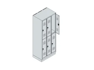 dubbeldekse locker,HxBxD 1950x750x500mm,3x2vak.,vak B 250mm - 5