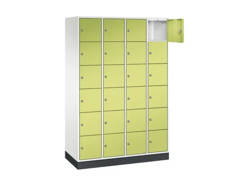 lockerkast,HxBxD 1950x1220x500mm,4x6vakken,cil.-slot,sokkel
