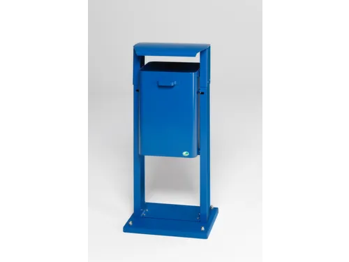 Afvalbak 40 Liter Met Bodemplaat Dak Blauw