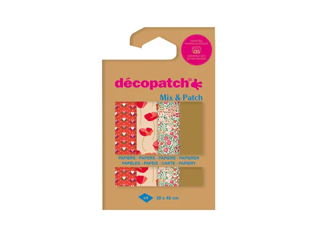 Hobbypapier Décopatch 30x40cm set à 4 vel thema Love is in the Meado