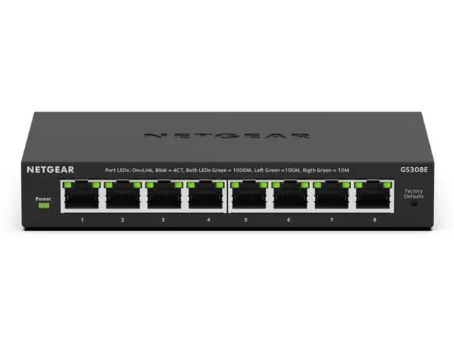 NETGEAR GS308E Smart Switch Managed L2/L3 Gigabit Ethernet