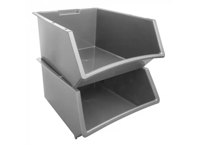 Denox Voorraadbak Kunststof Grijs Stapelbaar 25 liter 20x36x39cm