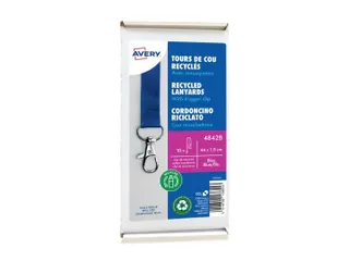 Lanyard Avery rPET blauw 440x15mm met karabijnhaak 10 stuks - 1