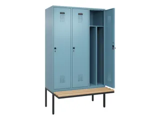 locker met bank,voor scheiding van kleding,HxBxD 2120x1200x815mm,3vak - 1
