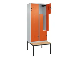 Z-garderobekast,HxBxD 2120x800x815mm,4vak,vak B 400mm,draaigrendel - 2