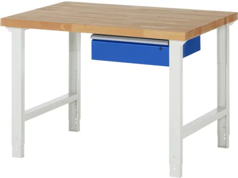 werkbank,HxBxD 790-1140x1250x900mm,beukblad,draagverm. 750kg,4voeten